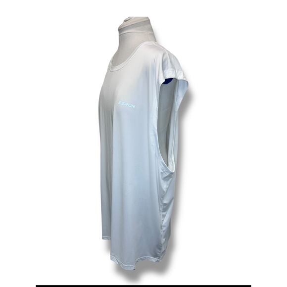 EZRUN Mens Big & Tall Sleeveless Performance Muscle Tank, White, size 5XLT - Picture 2 of 13